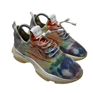 Tie Dye Chunky Platform Sneakers 9M Steve Madden NY90 Myles Y2K Festival Fun